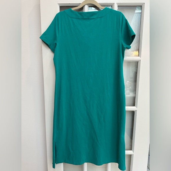 Calvin Klein Teal Lace-Up Shift Dress Stretchy Pullover Style Women’s Size Large - Picture 6 of 12